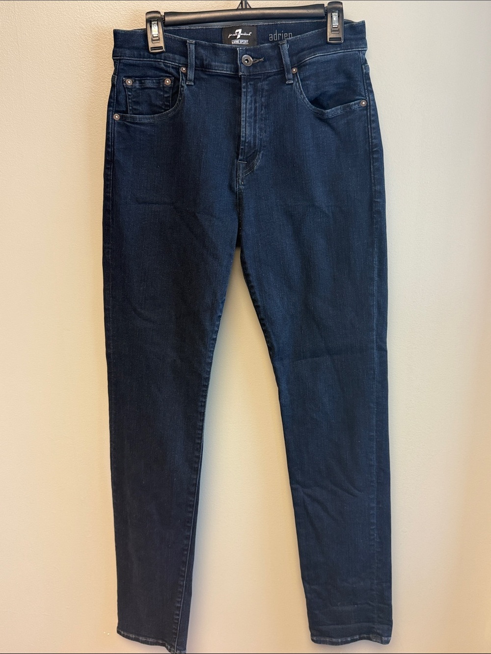 7 For All Mankind Adrien Luxe Sport Jeans Men’s 30 Dark Wash Straight Leg 34" In